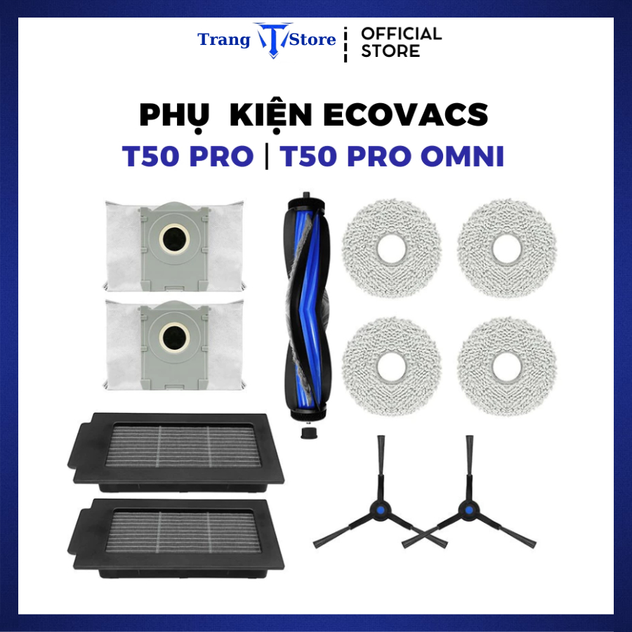 Ecovacs T50 T50 Pro T50 Pro Omni อุปกรณ์เครื่องดูดฝุ่นหุ่นยนต์ _ อุปกรณ์เสริมทดแทน
