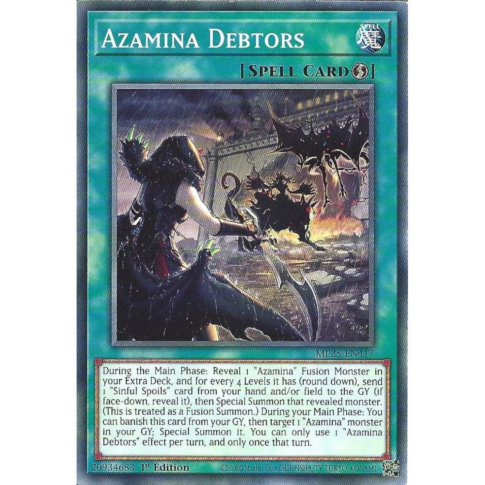 [KW2 Yugioh]* [EN-UK] การ์ด MP25-EN417 Azamina Debtors : Common Card : รุ่นที่ 1