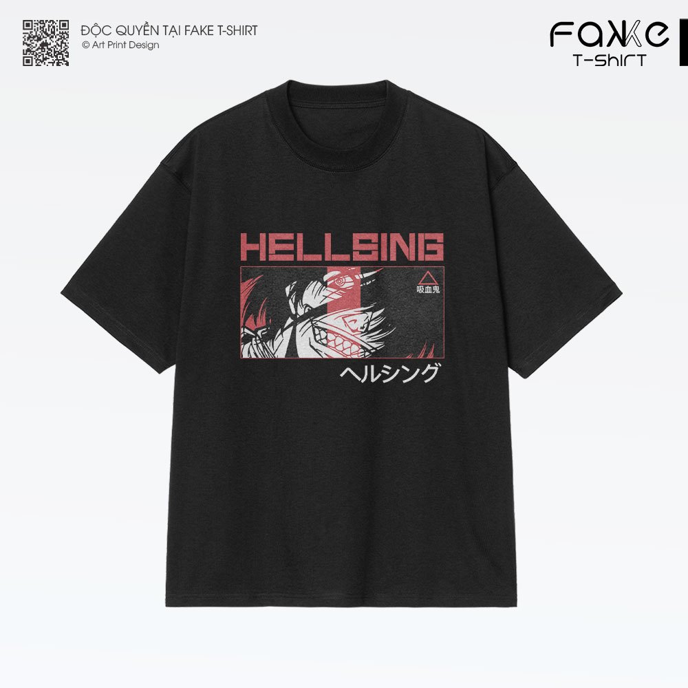 HELLSING Alucard Oversize เสื้อยืด Unisex ผ้าฝ้าย 100% แขนสั้น