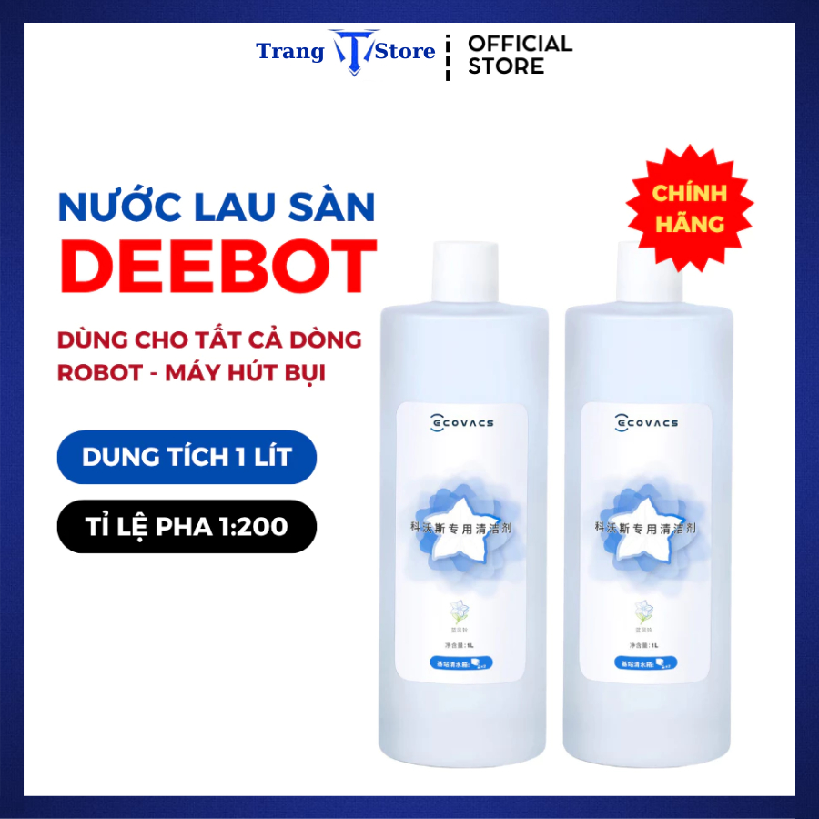 [ของแท้] น้ํายาทําความสะอาดสําหรับเครื่องดูดฝุ่นหุ่นยนต์ Ecovacs Deebot 1 ลิตร