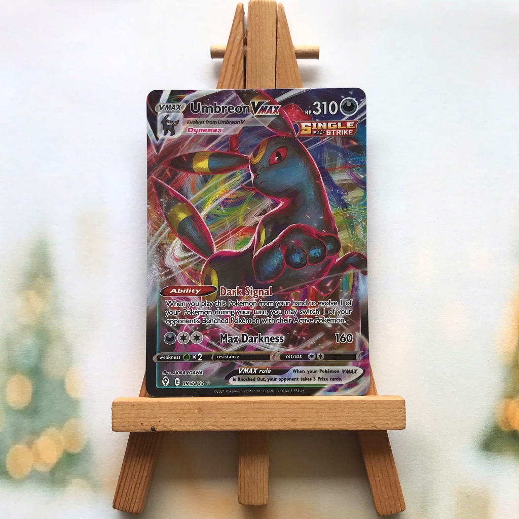 Pokemon Umbreon VMAX 095/203 - Evolving Skies การ์ดภาษาอังกฤษที่หายากเป็นพิเศษ