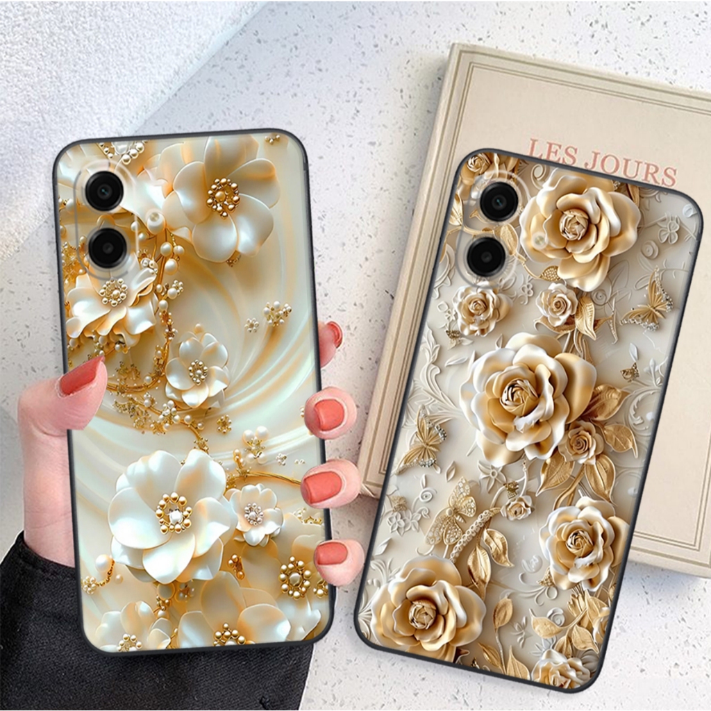 เคส Samsung A07 5G หรูหรา ลายดอกไม้สวยงาม ป้องกันกล้อง
