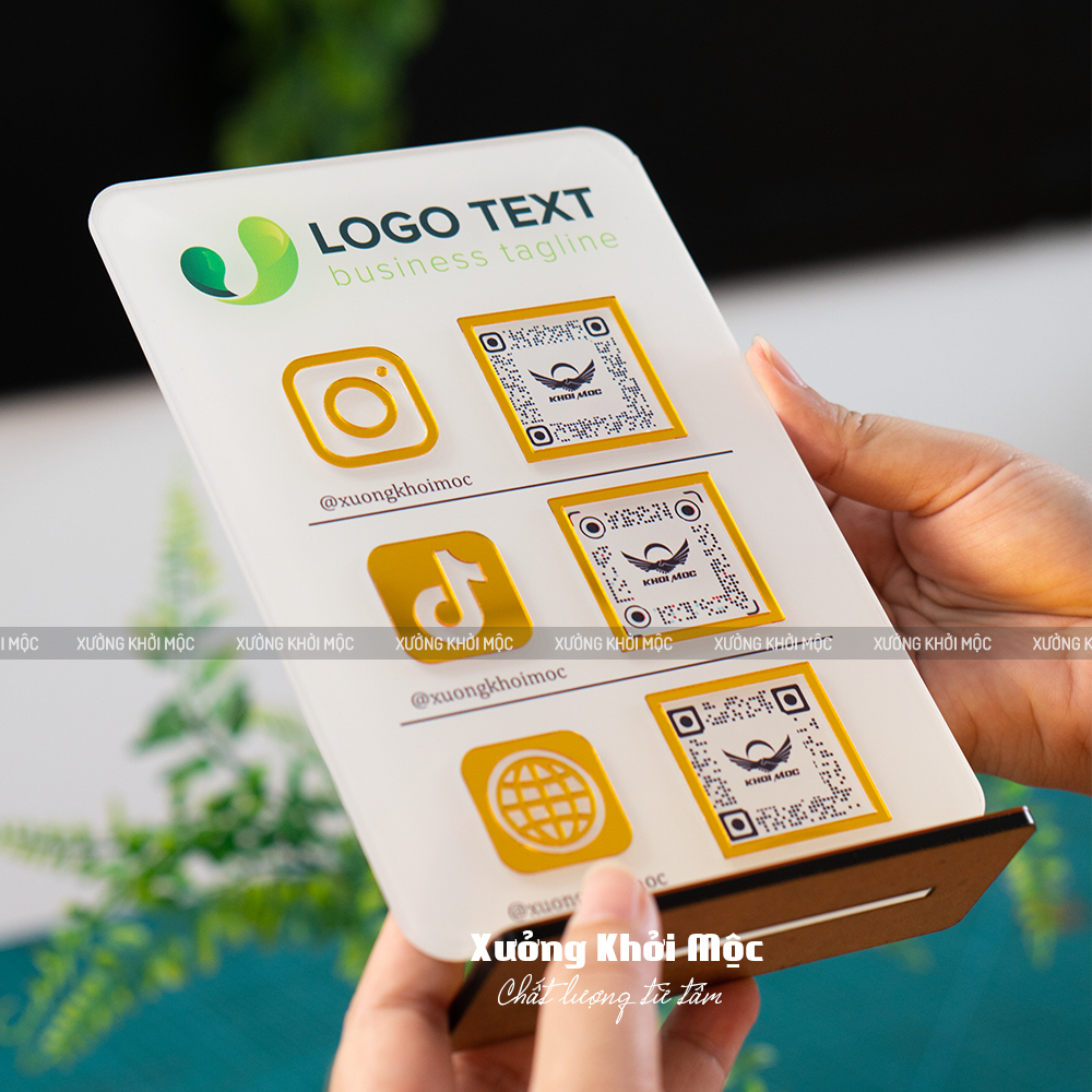 บอร์ด QR Code ตั้งโต๊ะพร้อมเนื้อหาตามต้องการ KMS-34