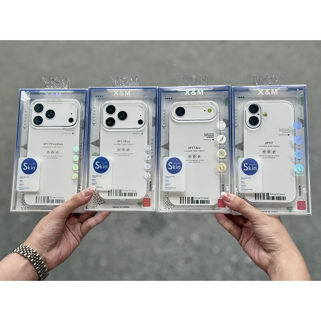 X&M เคสใสสําหรับ iPhone 17 Pro Max 17 Air 16 Pro 15 Plus 14 13 12 11 โปร่งใสและไม่เปื้อน