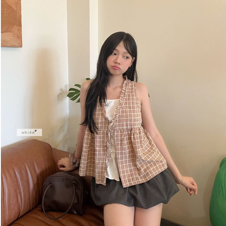 Zeri Caro Set - ชุดเสื้อ babydoll พร้อมเสื้อคล้องคอ nhien.official SET39