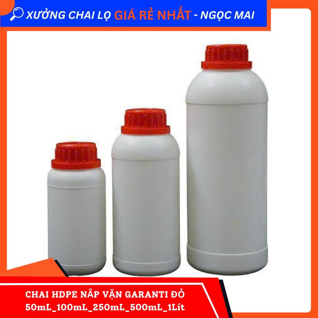 [COMBO OF 10 BOTTLES] HDPE BOTTLES 50 ml, 100 ml, 250 ml, 500 ml, 1 ลิตร