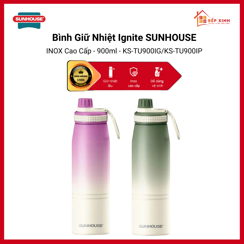 Ignite Thermos Bottle 900ml SUNHOUSE KS-TU900IG/KS-TU900IP