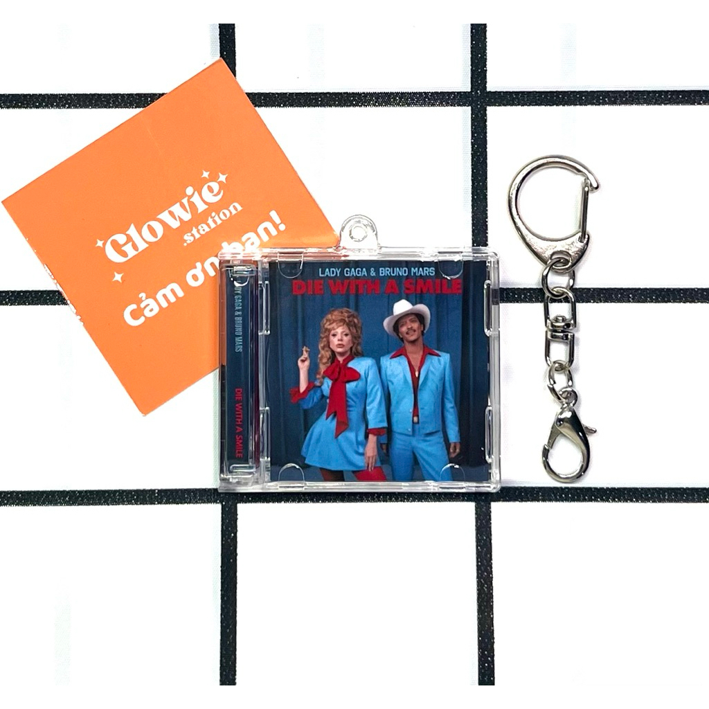 Mini CD Die With A Smile - พวงกุญแจ Lady Gaga, Bruno Mars มี NFC เพื่อสแกนลิงค์เพลง