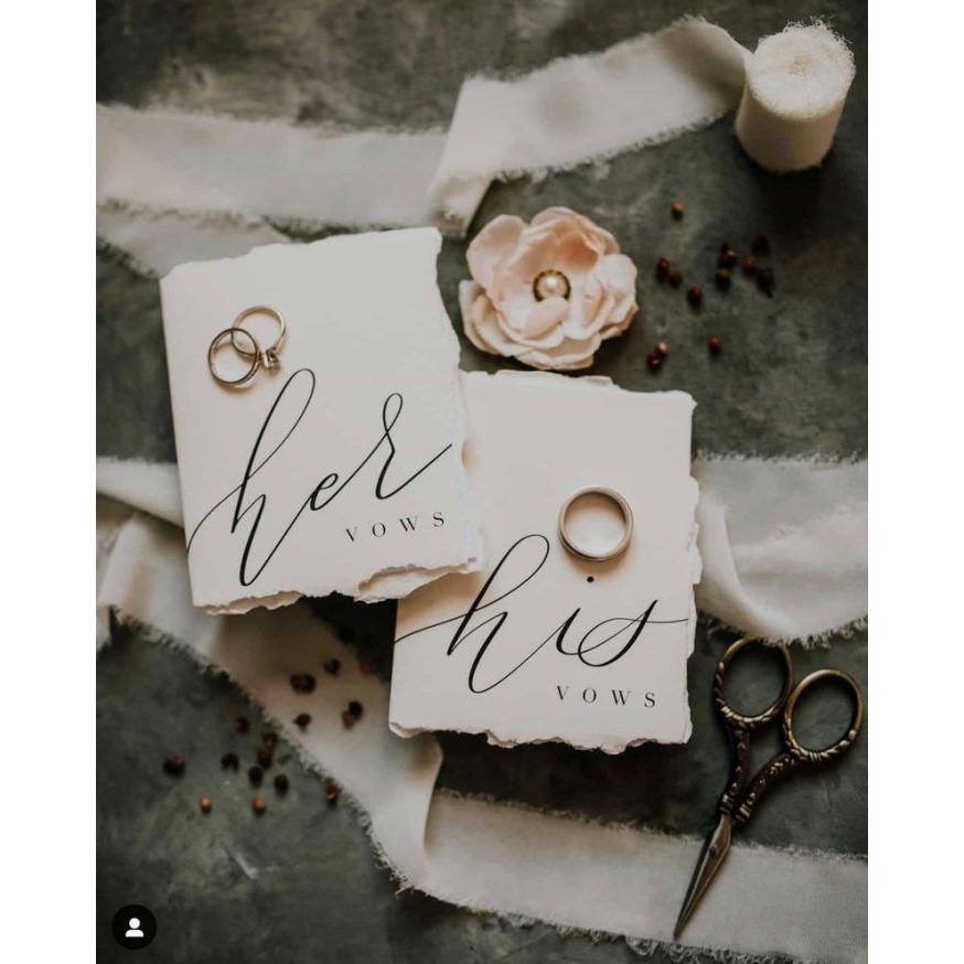 ไอเวย์ | ใช่ที่กําหนดเอง | ภาพจริง | HIS VOWS HER VOWS WEDDING CARD SET