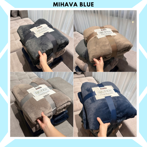 KIRKLAD ผ้าห่มควีนขนกระต่ายนําเข้าระดับพรีเมียม MIHAVA 3.5กก. ขนาด 2m48 x 2m33 Super Soft Super Warm