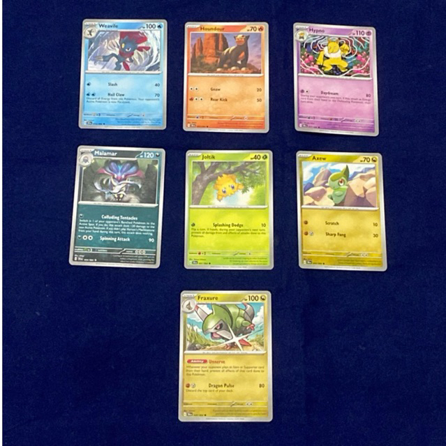 Joltik Fraxure Malamar Axw Hypno Houndour Weavile Liquidation of การ์ด Pokemon TCG ภาษาอังกฤษของแท้ผ