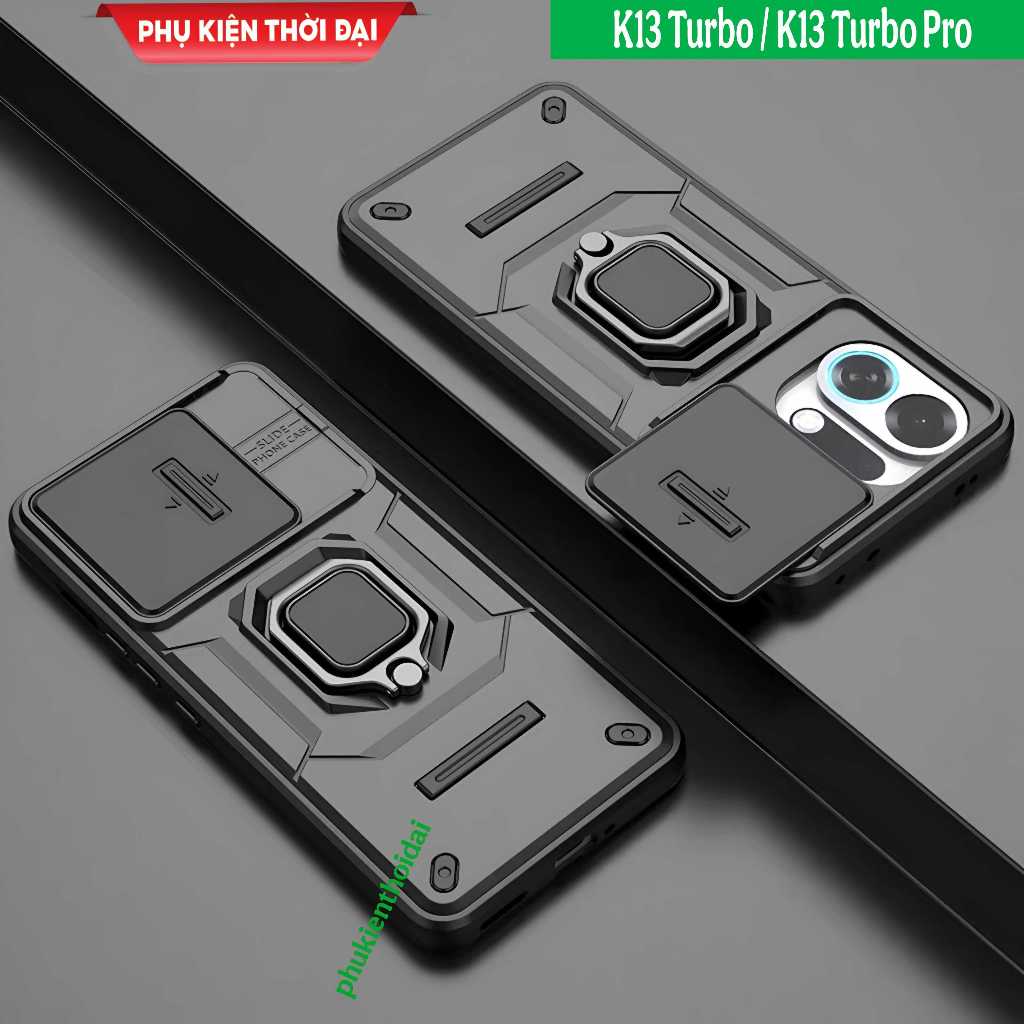 เคสกล้องเลื่อน Oppo K13 Turbo / K13 Turbo Pro พร้อมที่ยึดวงแหวน iring