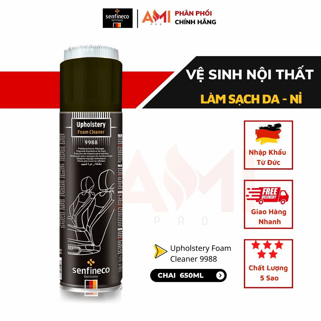 Senfineco 9988 น้ํายาทําความสะอาดหนังภายในรถยนต์ [ 650ml ]