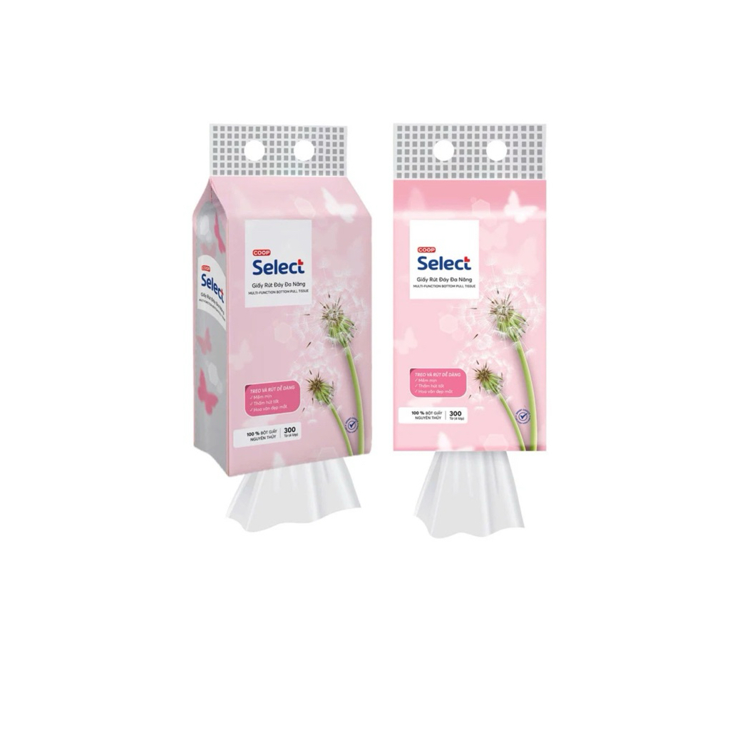 Combo มี 2 ถุง Co.op Select กระดาษทิชชู่อเนกประสงค์ 4 ชั้น - 300 วาด