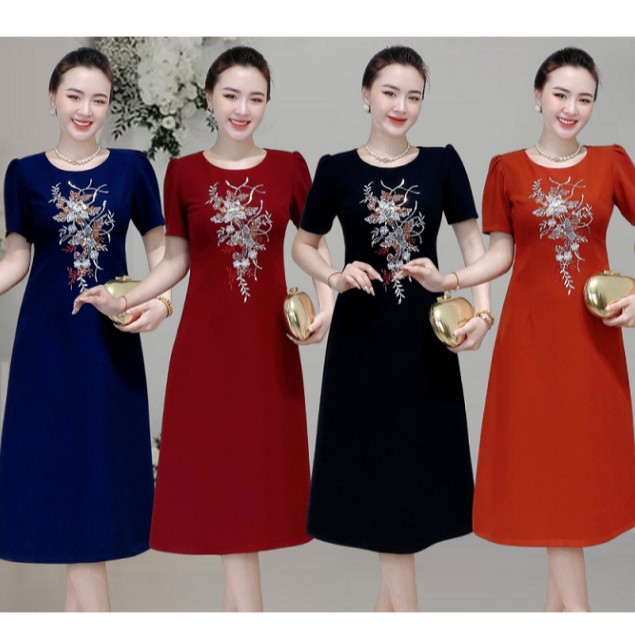 SA Dress-Dress for Mom-Central Fashion-Party-Event-U35-U40-U50-U60... PHUC AN ปักผ้าเลื่อมพรีเมี่ยม