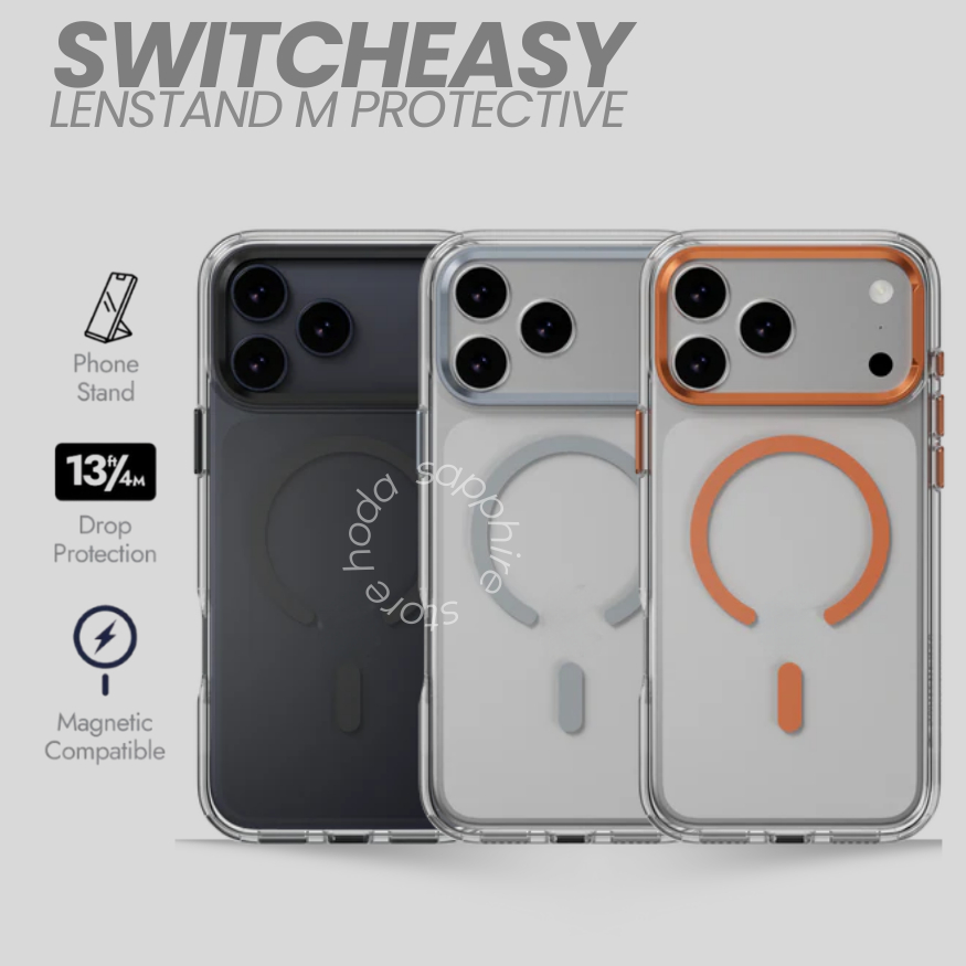Switcheasy LenStand M เคสใสกันกระแทกพร้อมตัวป้องกันกล้องสําหรับ Iphone 17 Pro Max
