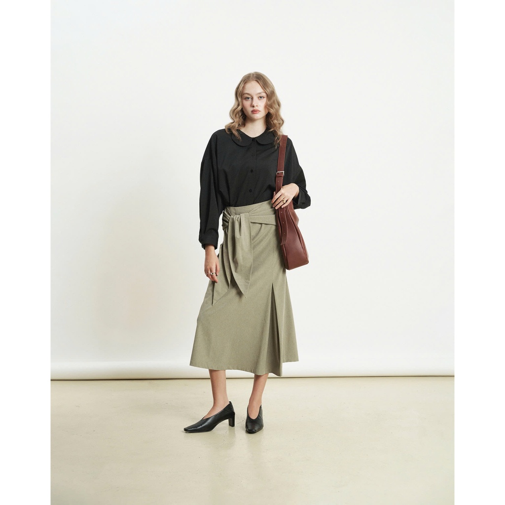 กระโปรงสตรี VIRGINIE ใส่ทํางานหรือออกงานมีสายผูกด้านหน้าและแบบหรูหรา STITCHED BY CQ