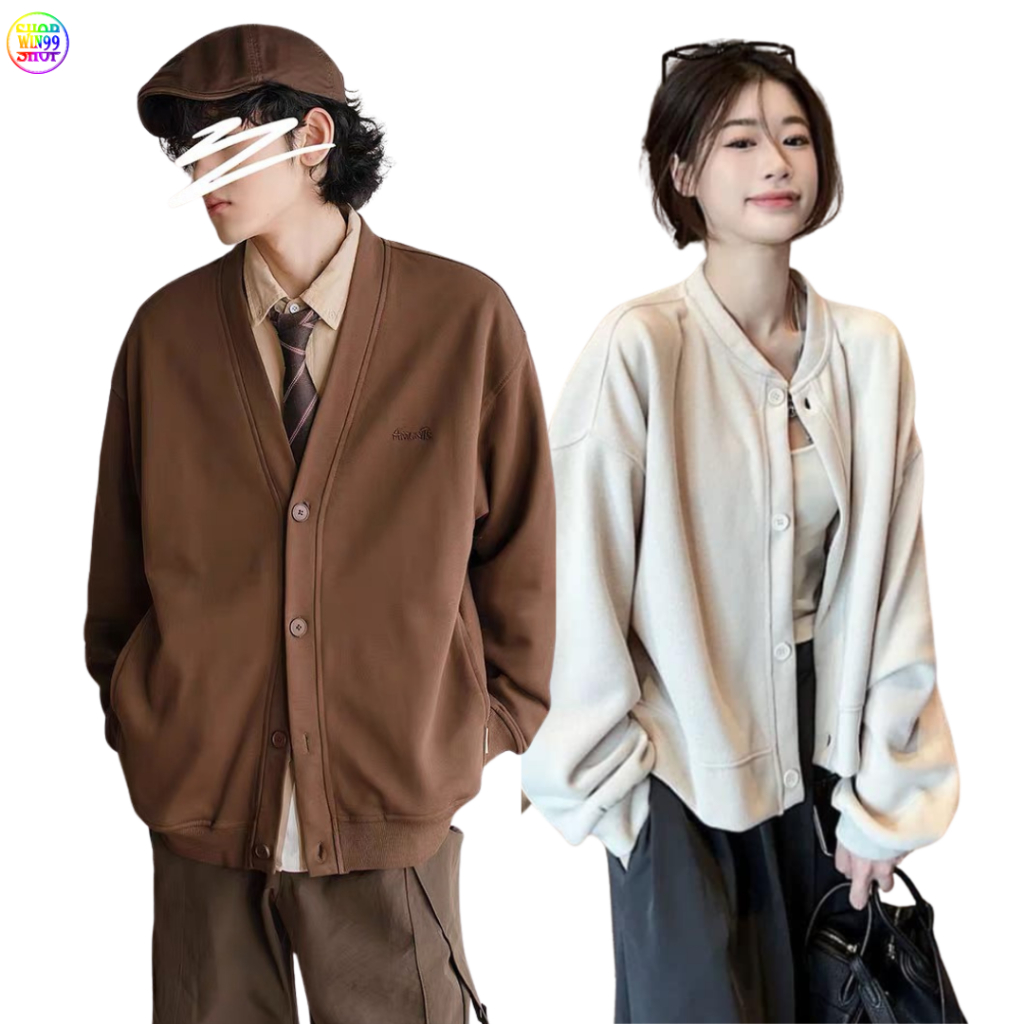Uniex From Loose Plain Jacket สําหรับผู้ชายและผู้หญิงในผ้าฟลีซเนื้อนุ่ม - win99 C1