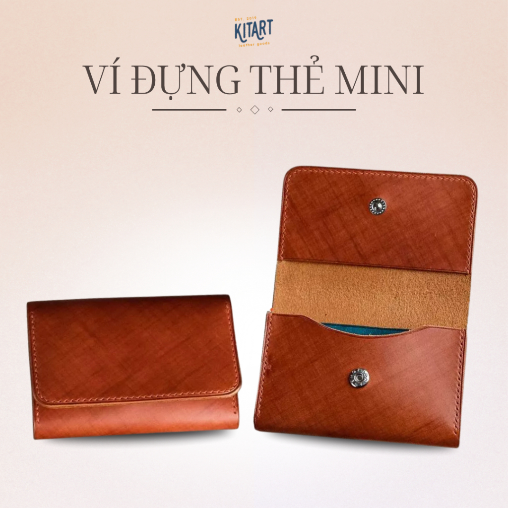 KITART กระเป๋าสตางค์มินิการ์ด unisex ทําจากหนังวัวสมุนไพร Mozart สีสันสดใส