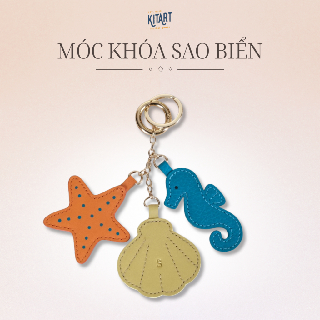 KitArt Leather พวงกุญแจหนังแท้ Charm ตกแต่งกระเป๋าเย็บมือที่ทนทานและสวยงามและเป้สะพายหลัง