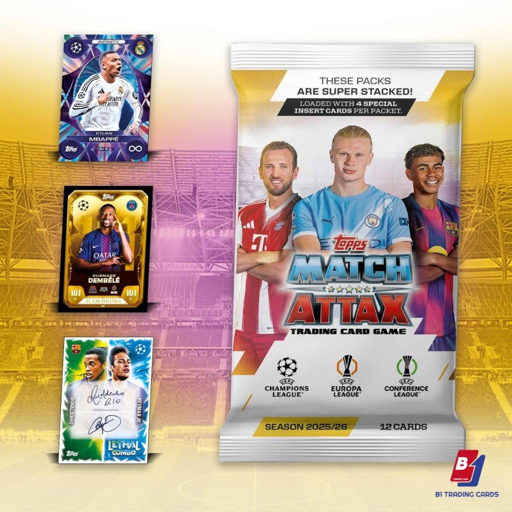 แพ็คเกจ / แพ็ค (12 ใบ) - Topps Match Attax 2026 - Champion League, การ์ดนักฟุตบอล Europa League