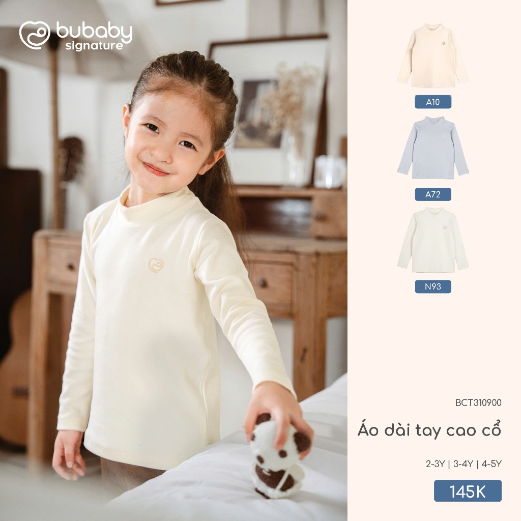 [บูเบบี้] เสื้อเชิ้ตแขนยาวคอเต่าสําหรับเด็กอายุ 2 ขวบถึง 5 ขวบ /BCT310900