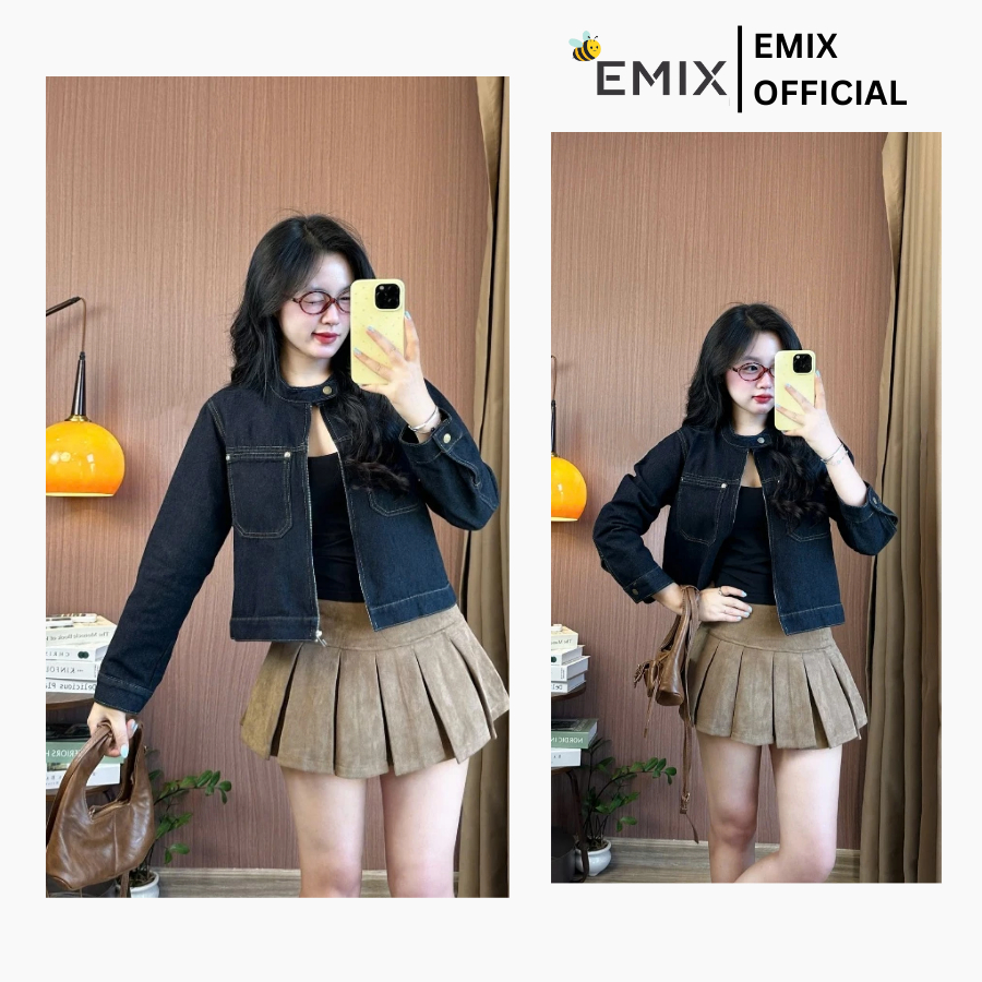 เสื้อแจ็คเก็ตยีนส์ผู้หญิงบุคลิกภาพที่สวยงามรูปแบบ Emixclothes Aojeacotru8218_P7k5