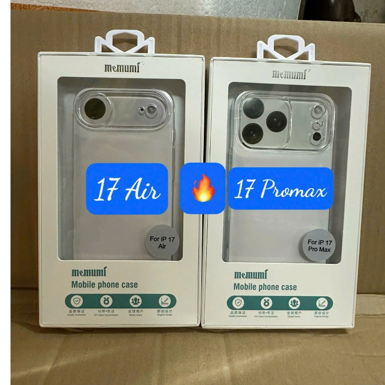 เคส IP 17 HARD MEMUMIIPHONE 17 PRO MAX / 17 PRO / 17 AIR / 17 การป้องกันอุปกรณ์ TRANSPARENT