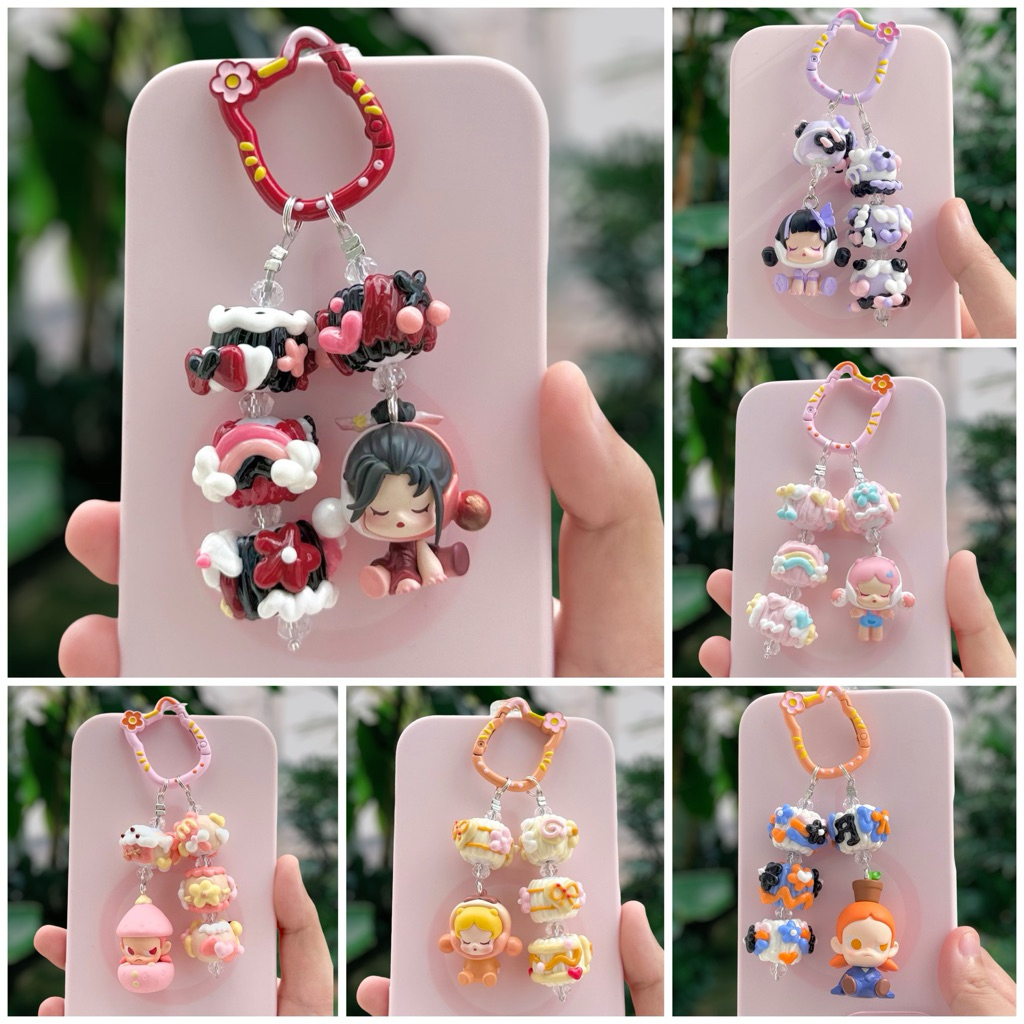 (ของแท้) พวงกุญแจ กะโหลกศีรษะแพนด้า ลูกปัดเพ้นท์ Zsiga ติดพวงกุญแจ กระเป๋าเป้ กระเป๋า