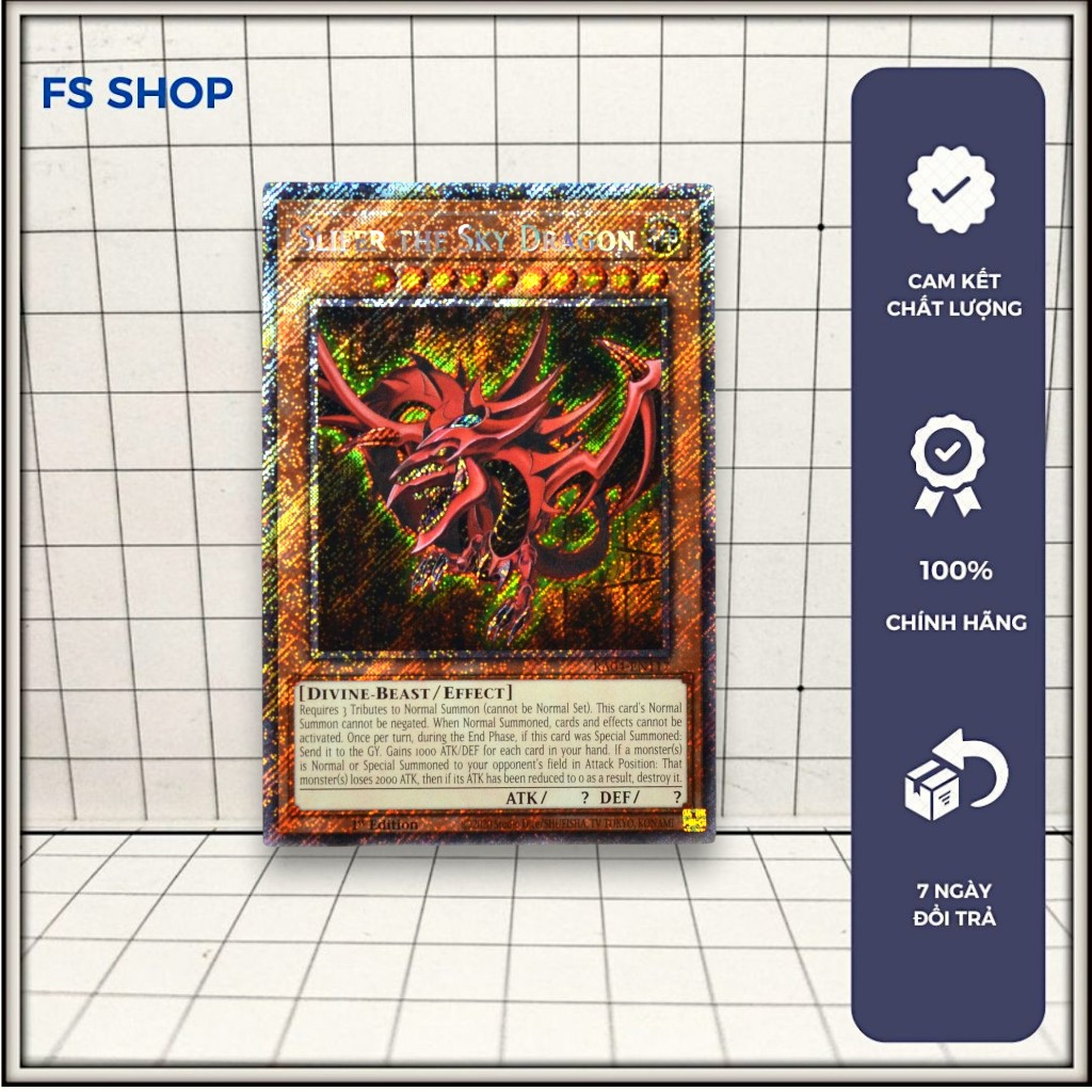 [FS Shop] การ์ด Yugioh ของแท้ Slifer the Sky Dragon – Platinum Secret Rare