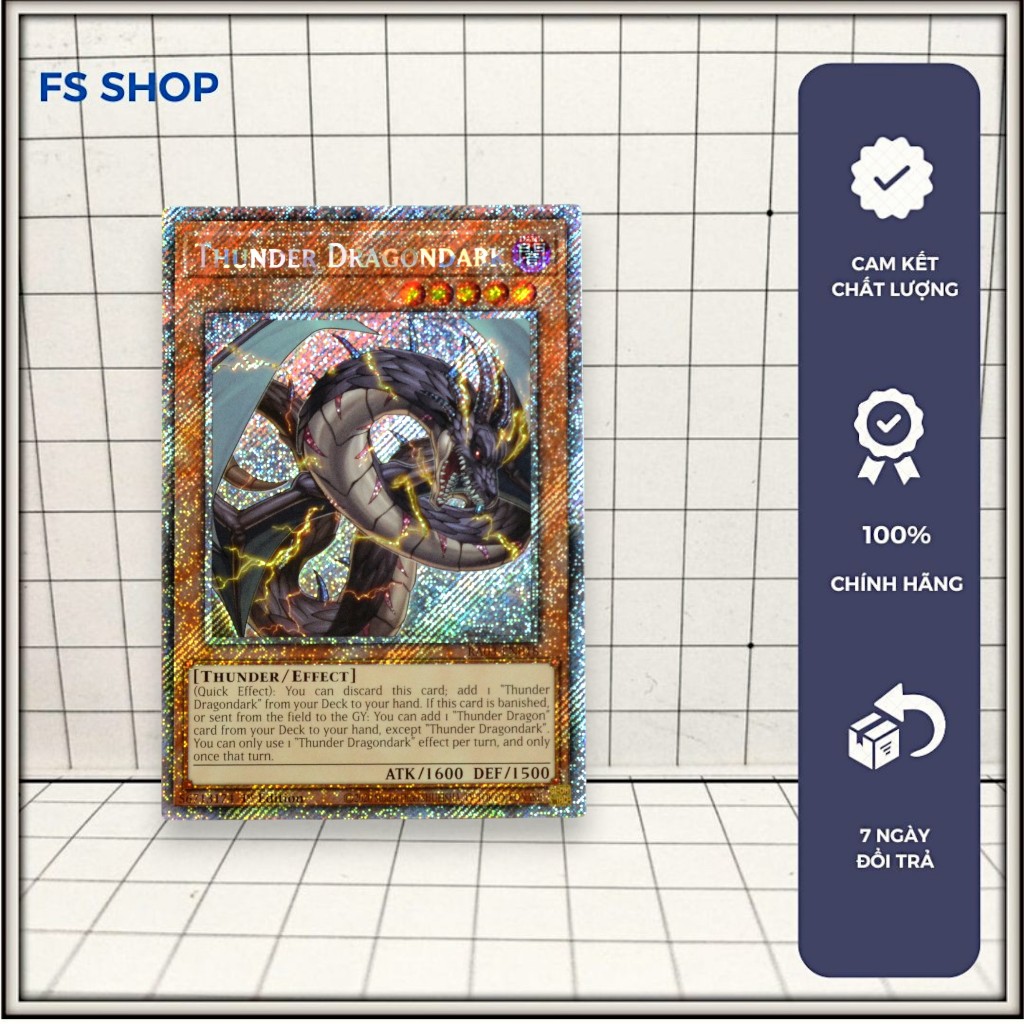 [FS shop] การ์ด yugioh ของแท้ Thunder Dragondark – Platinum Secret Rare