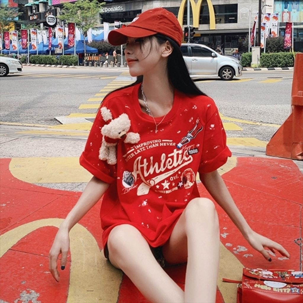 ️ SUPER QUALITY RED STREET STYLE TEE ️T254