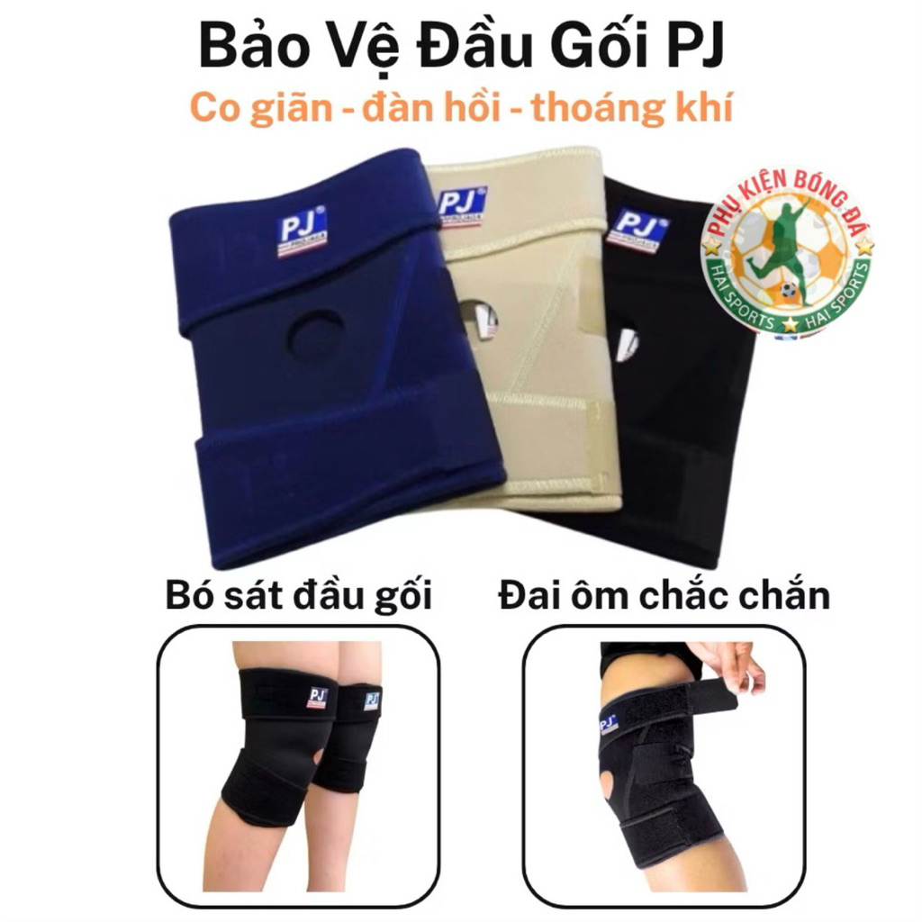PJ Sports Knee Wrap - PJ Sports Knee Band - PJ 758A Hole Knee Band (1 ชิ้น)