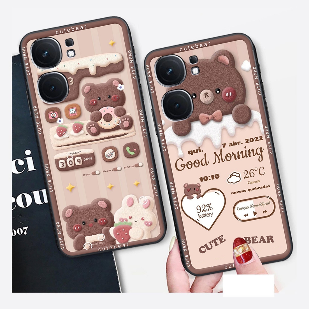 เคสสําหรับ Vivo NEO 9 / NEO 9 PRO 5G พิมพ์ลาย Brown - Pink Bear, Be@rick Bear, CUTEสุดๆ, CUTE