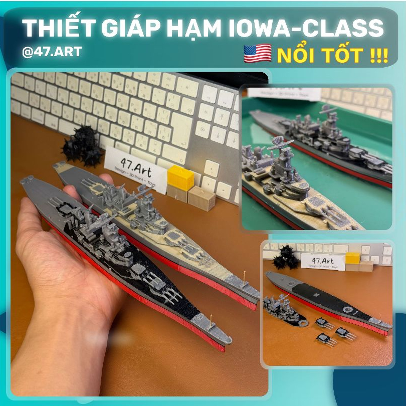 ชุดเกราะ USS Iowa, Missouri [GENUINE 47ศิลปะ] เรือรบอเมริกัน โมเดลพลาสติก เรือรบ