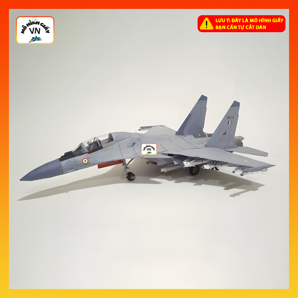 Su-30 MKI ชุดประกอบโมเดลกระดาษเครื่องบิน 1/44 Scale วัสดุกระดาษคุณภาพสูง - MohinhgiayVN