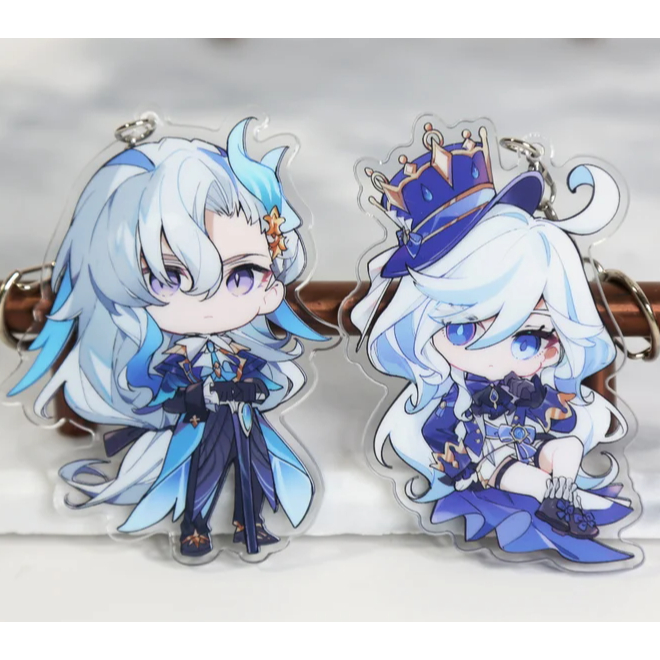 พวงกุญแจ Neuvillette และ Furina Focalors - เสน่ห์อะคริลิก Genshin Impact