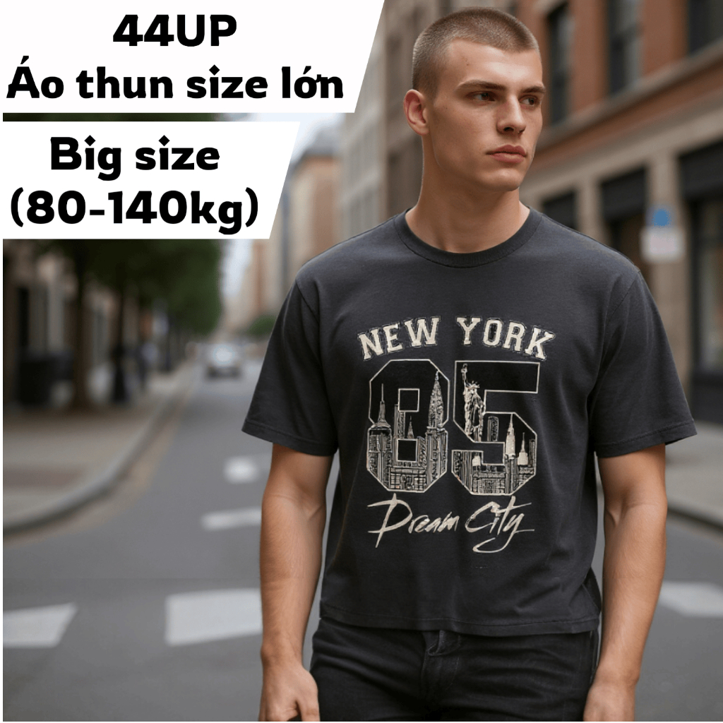 เสื้อยืดผ้าฝ้ายไซส์ใหญ่สําหรับผู้ชายเสื้อยืดพิมพ์ลายยืดไซส์ใหญ่ผ้าไม่ระบายเท่ๆ - BF.AT.36G