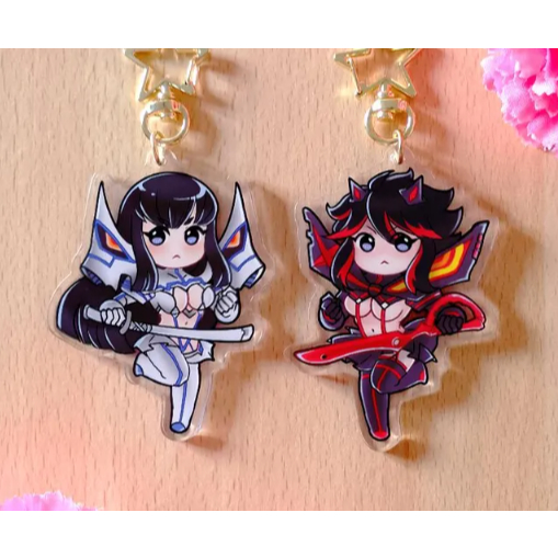Kill La Kill Ryuko Matoi & Satsuki Kiryuin พวงกุญแจ เครื่องราง chibi น่ารัก