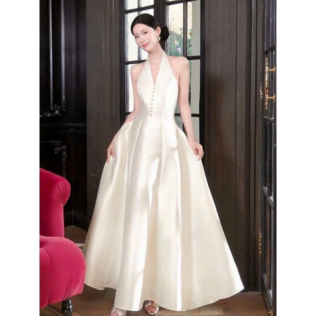 EXTREMELY LUXURY TAPTA DRESS WITH WRAPED BUTTON COLLAR สําหรับ GOING OUT, PARTY, DINING