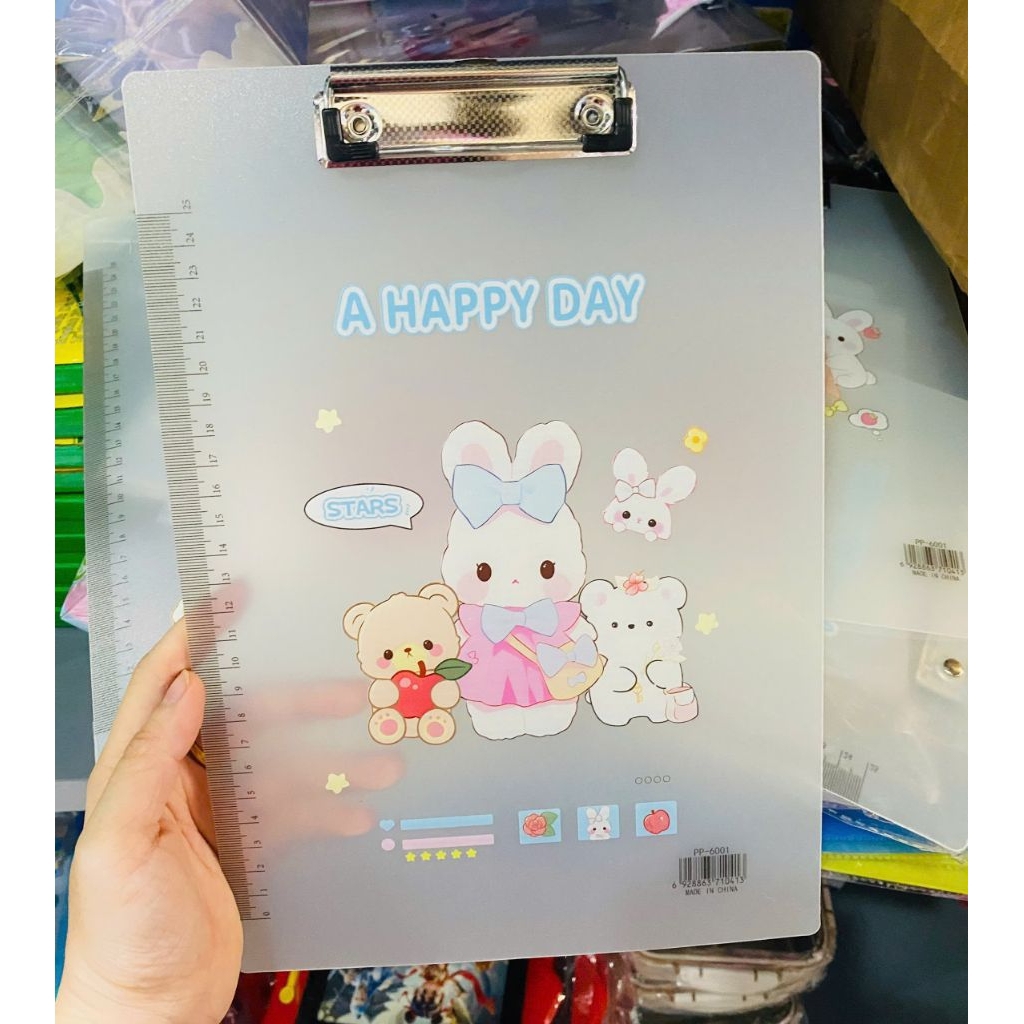 DOCUMENT CLIP COVER / SIGNATURE A4 CUTE File File File สําหรับ Transparent Outline Paper Stationery 