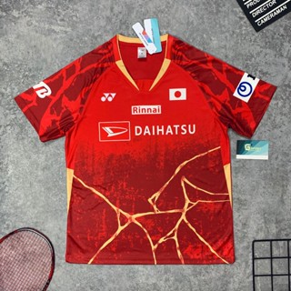 โยเน็กซ์ ญี่ปุ่น เสื้อแบดมินตัน สีแดง เสื้อกีฬาผ้าพิมพ์ลายที…
