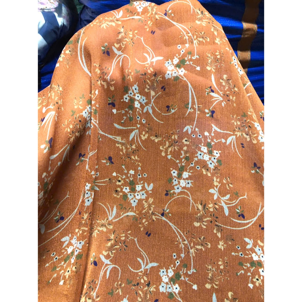 B759 - ผ้าชีฟองลายดอกไม้เล็ก (1ม. x 1.5ม.) ยืดแข็งแรง