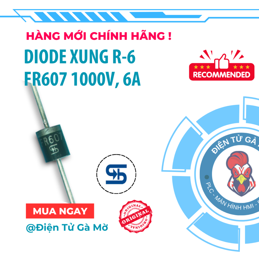 [1 CON] Pulse Diode FR607 1000V 6A R-6 ของแท้ 100% ใหม่ TSC
