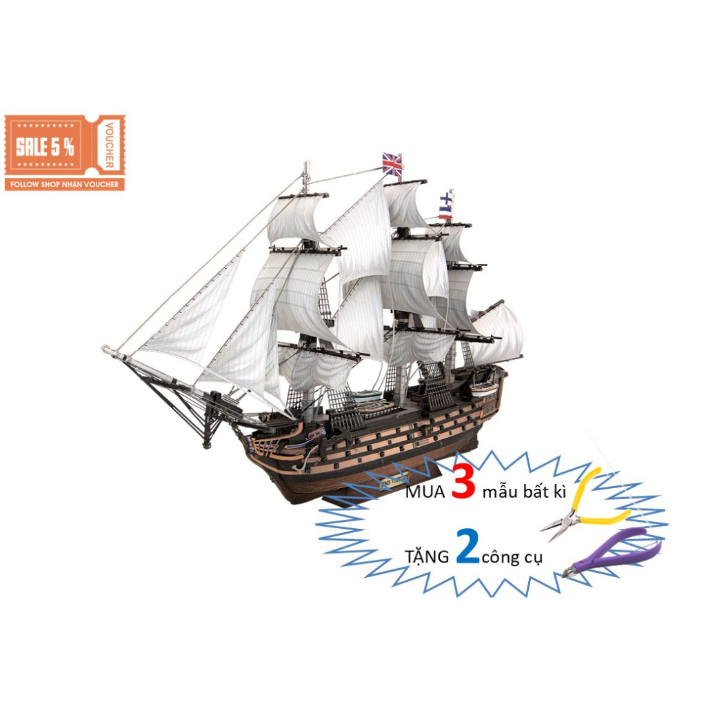 HMS Victory เรือใบโมเดลประกอบโลหะ 3 มิติ