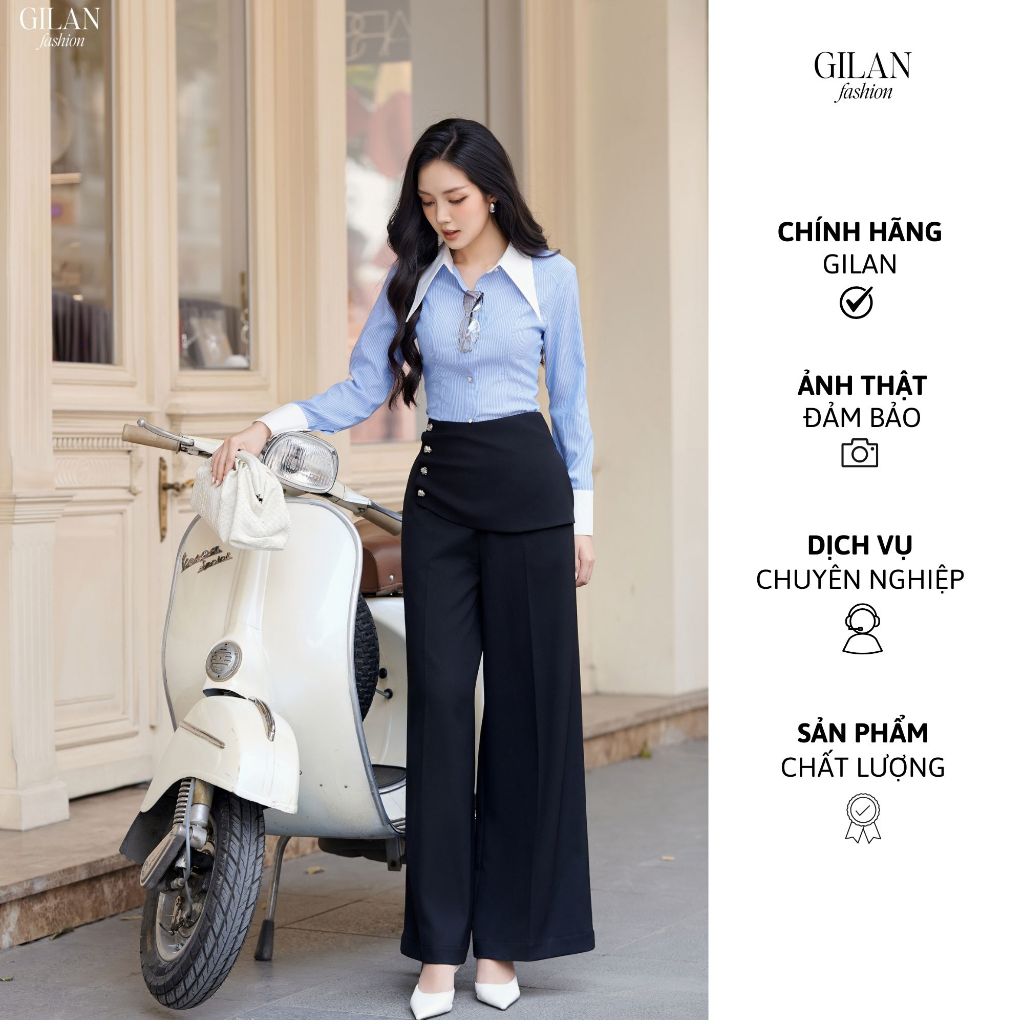 GILAN กางเกงขายาวผู้หญิงดีไซน์ขาตรง Jessi Pant GQ11 เรียบหรู สไตล์โมเดิร์น