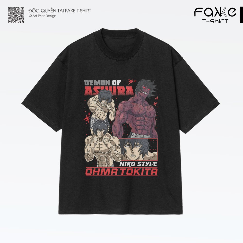 เสื้อยืด Unisex Tokita Ohma Kengan Ashura Digital Art ขนาดใหญ่ผ้าฝ้าย 100% แขนสั้น