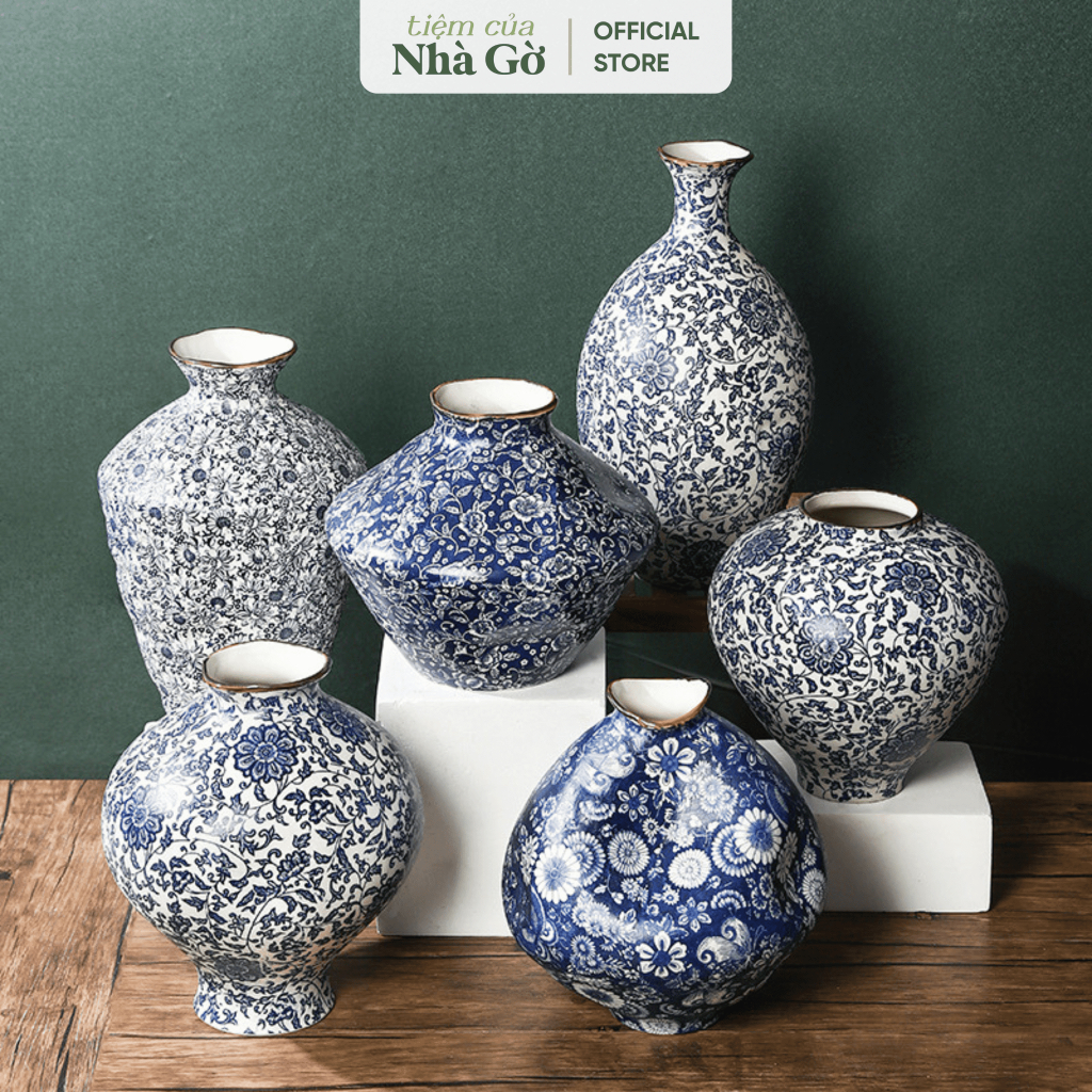 Nha Go แจกันเซรามิกเคลือบคอบางสําหรับการจัดดอกไม้สําหรับตกแต่งบ้าน BH25M9