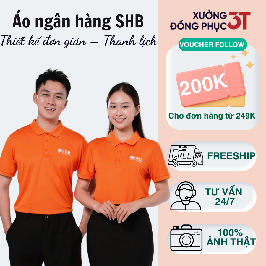 SHB bank UNIFORM เสื้อเชิ้ตคอปกสําหรับผู้ชายและผู้หญิง แขนสั้น แฟชั่นเรียบหรู - 3T UNIFORM