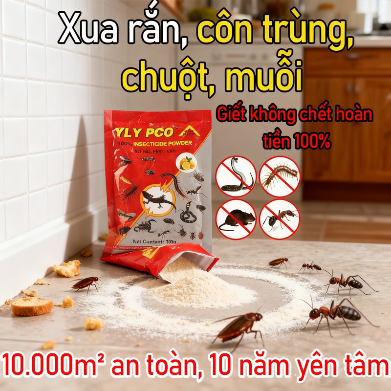 ราคาส่ง 10 ชิ้น: 18,000 VND ผงฆ่าแมลงอเนกประสงค์ - รักษาแมลงสาบ/มด/ฟื้นฟู - ฆ่าในร่มได้อย่างสมบูรณ์